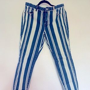 Blank NYC White Striped Denim Skinny Jean